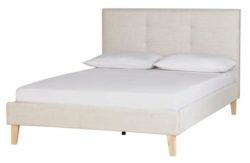 Collection Brianna Kingsize Bed Frame - Natural Fabric.